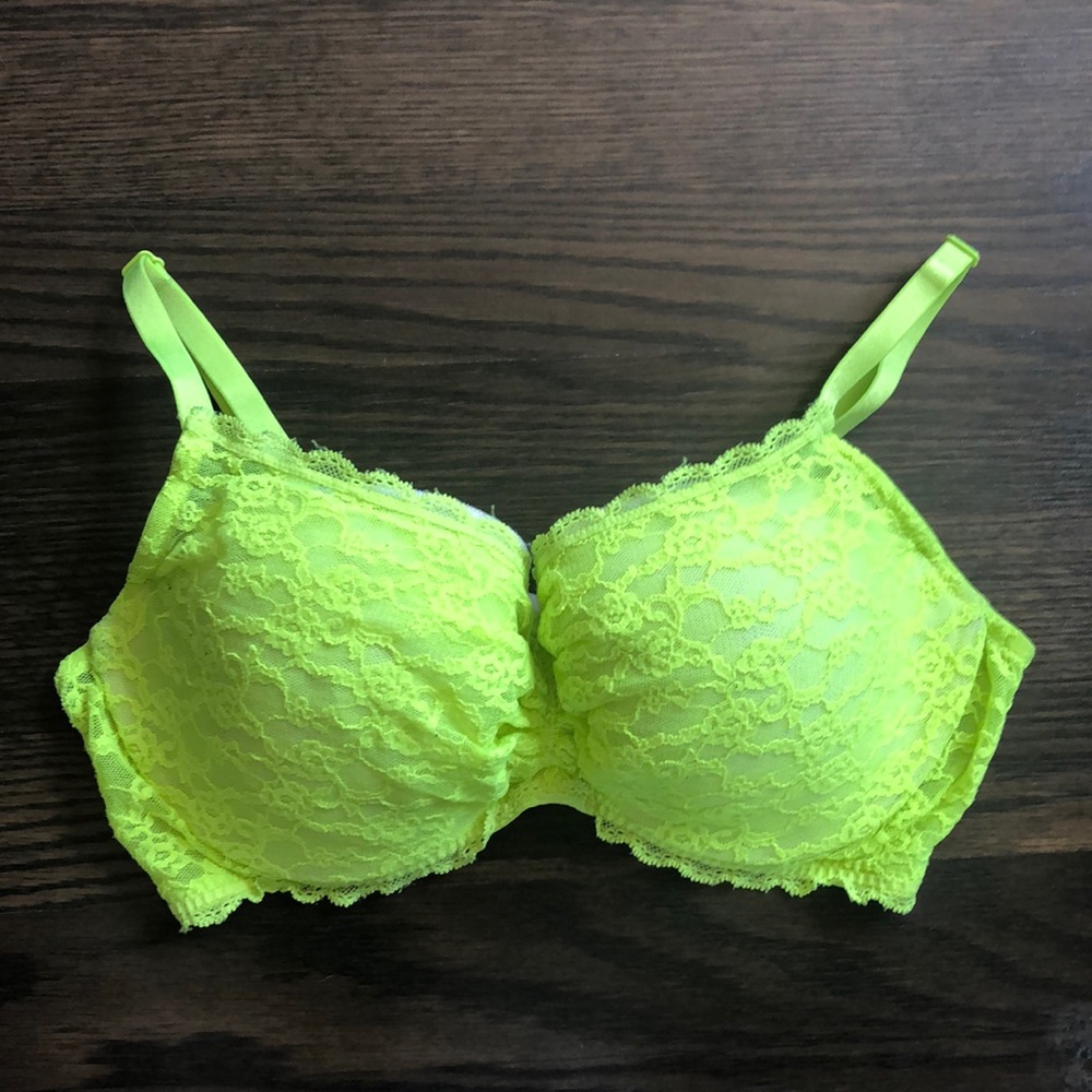 VICTORIAS SECRET NEON LACE BRA 38C